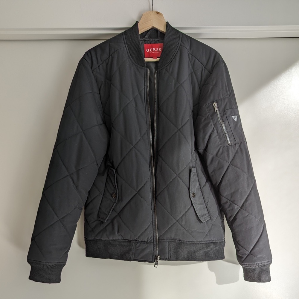 Guess Diamond quilted bomber jacket